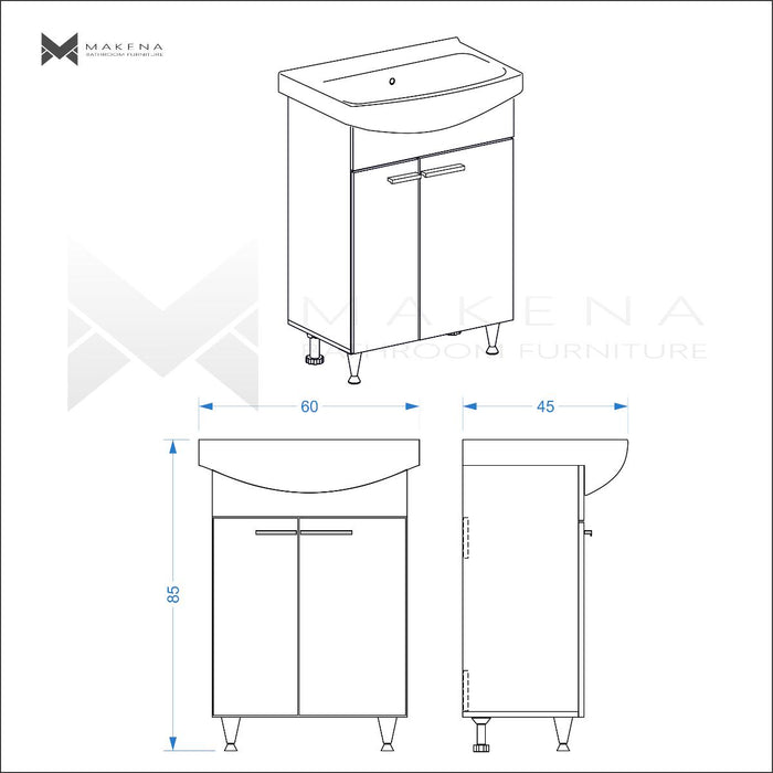 HYPE BASE CABINET WITH SINK 60CM