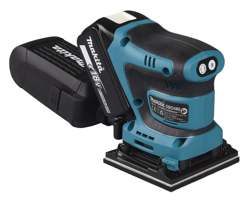 Makita DBO480Z portable sander Random orbital sander 14000 OPM Black, Blue 210 W