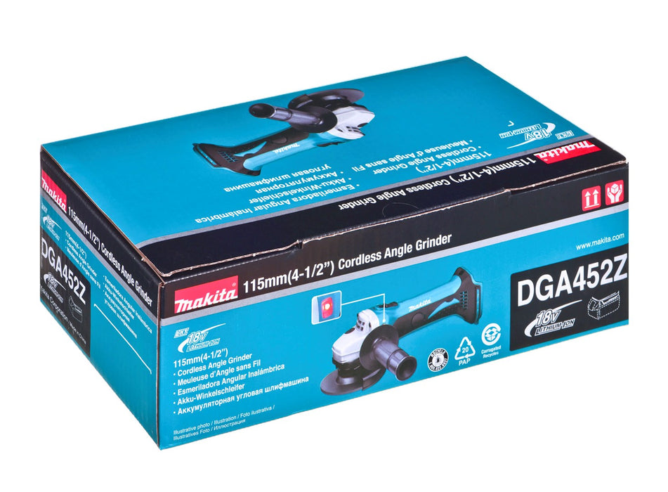 MAKITA DGA452Z angle grinder 115 mm 18 V Black, Blue