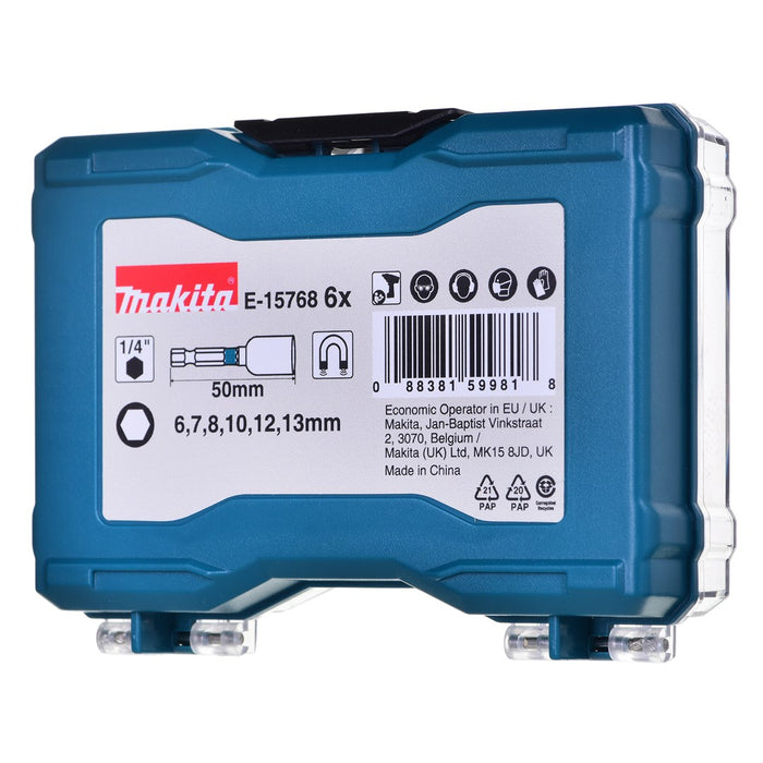 MAKITA ZESTAW NASADEK 1/4"  50mm 6szt. IMPACT BLACK