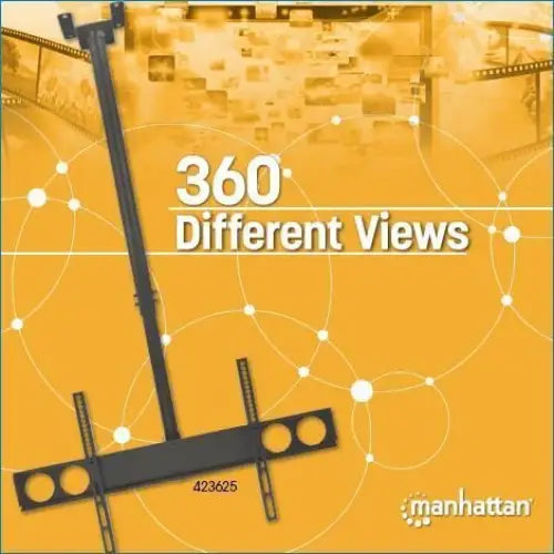 Manhattan TV & Monitor Mount Ceiling 1 screen Screen Sizes: 37-75’’ Height: 105-156 cm Black VESA 200x200 to 800x400mm