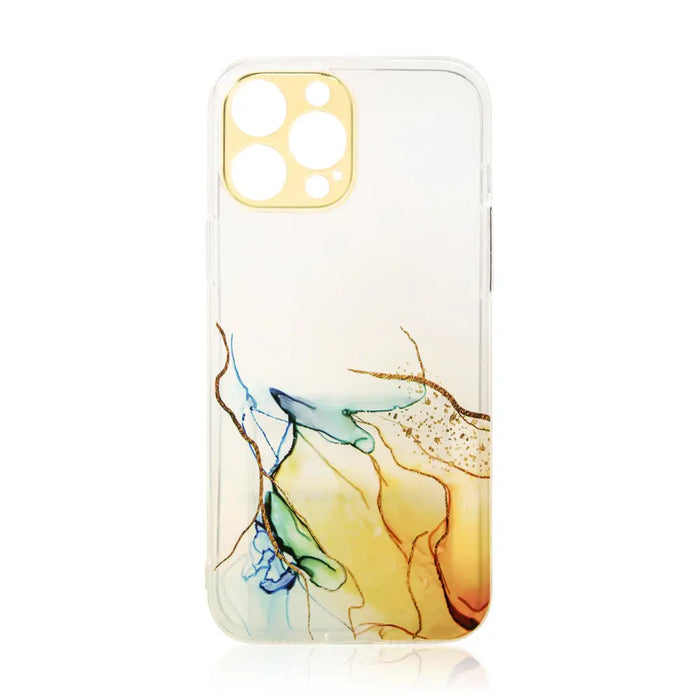 Marble Case for iPhone 13 Pro Max Gel Cover Orange Marble - Cell phone cases and covers<<<HurtelXML