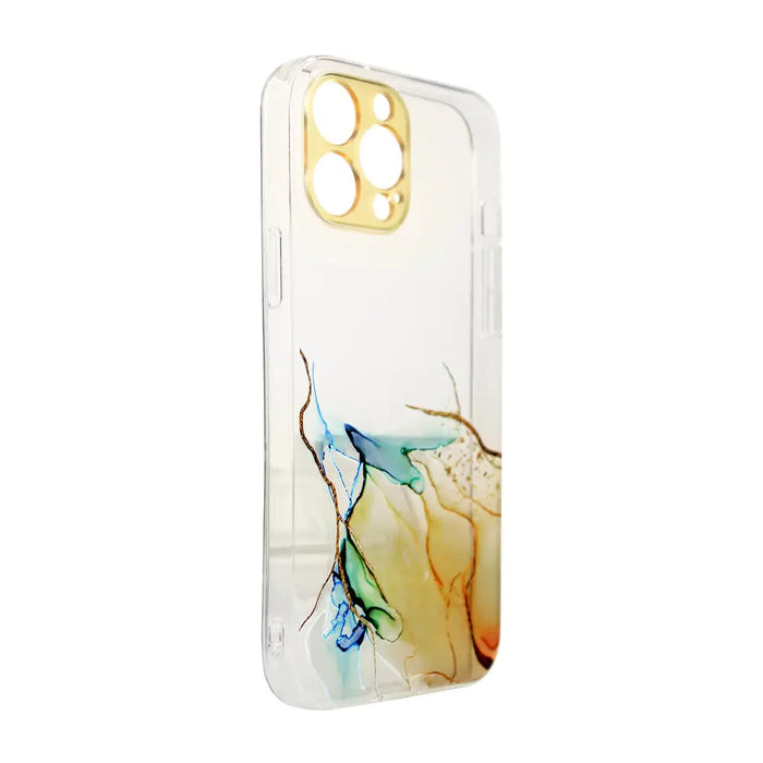 Marble Case for iPhone 13 Pro Max Gel Cover Orange Marble - Cell phone cases and covers<<<HurtelXML