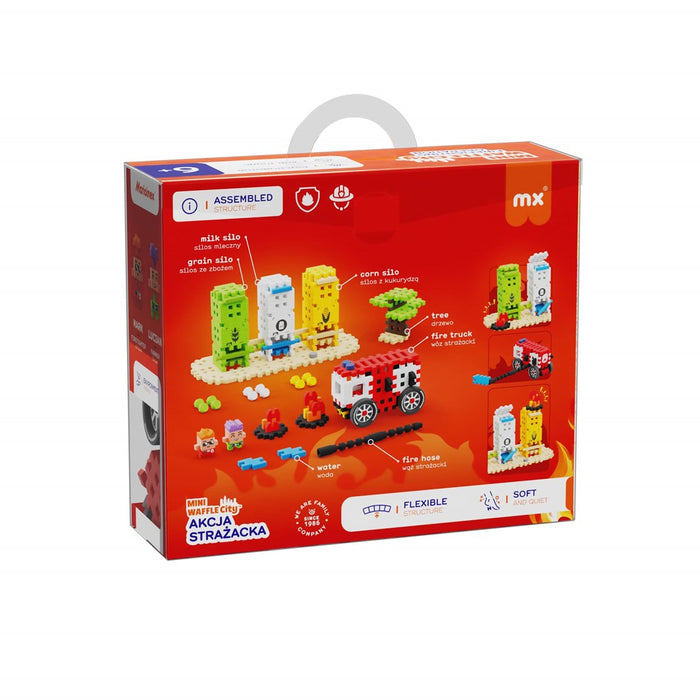 Marioinex Mini Waffle City Building Blocks Firefighter action, 148 pieces