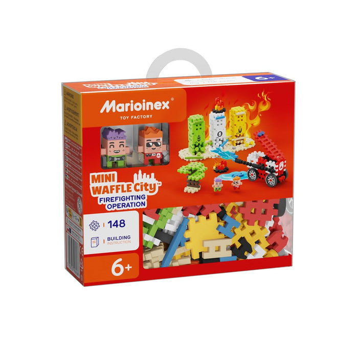 Marioinex Mini Waffle City Building Blocks Firefighter action, 148 pieces