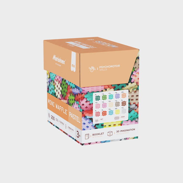 Marioinex Mini Waffle building blocks, 200 pieces in pastel colours