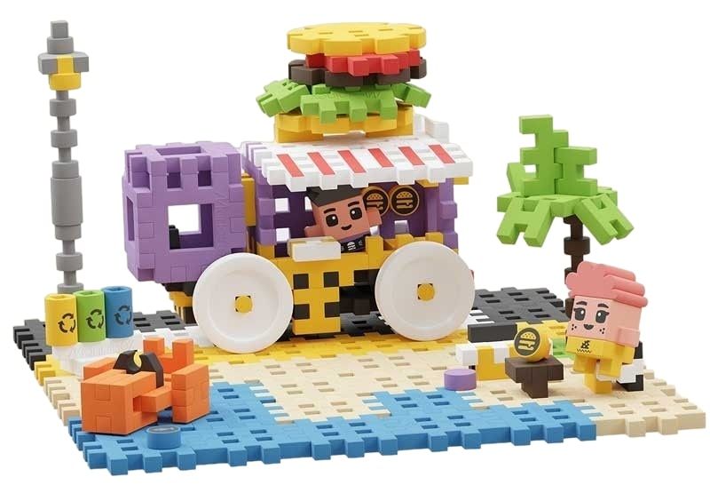 Marioinex Mini Waffle Building Blocks – City: Food Truck, 148 pieces