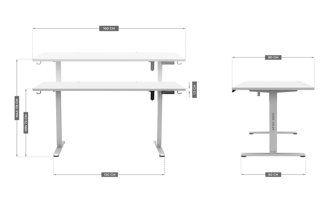 Electric desk MA-Leader 7.6 White