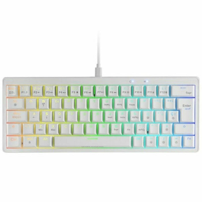 Gaming Keyboard Mars Gaming MKMINIPROWBES White Spanish Qwerty