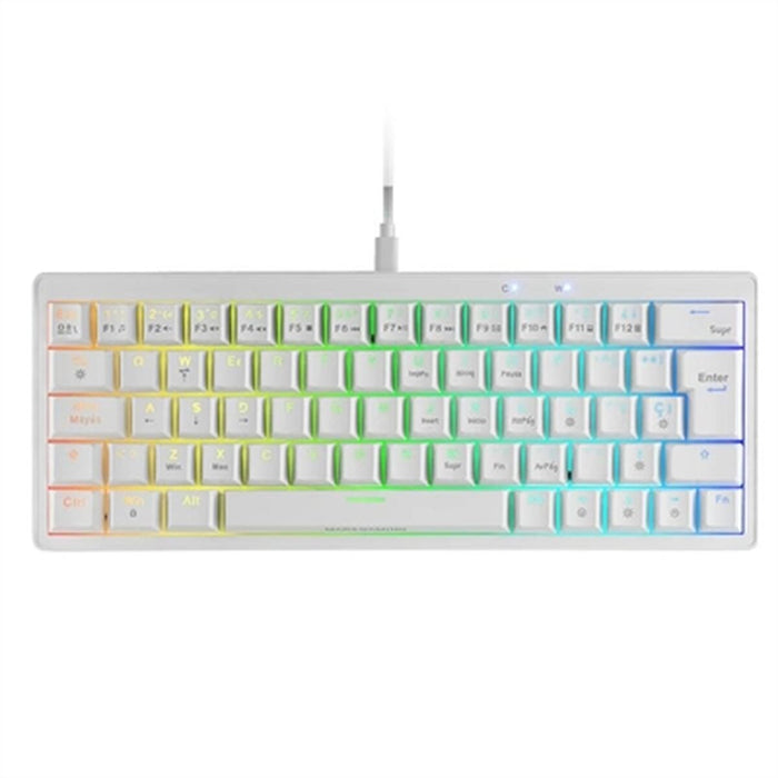 Gaming Keyboard Mars Gaming MKMINIPROWYES Qwerty US White