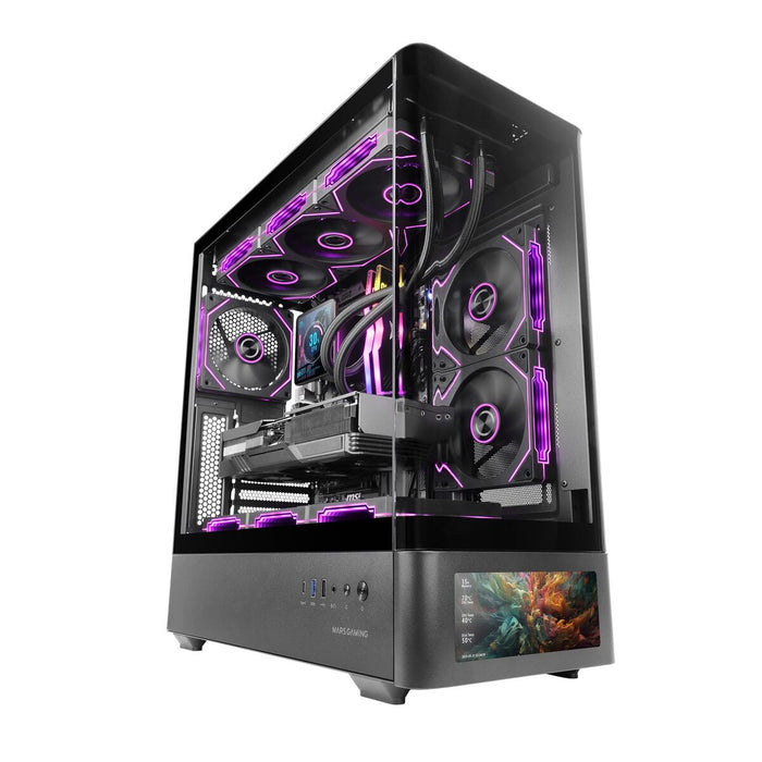 ATX Semi-tower Box Mars Gaming MCLCDPRO Black
