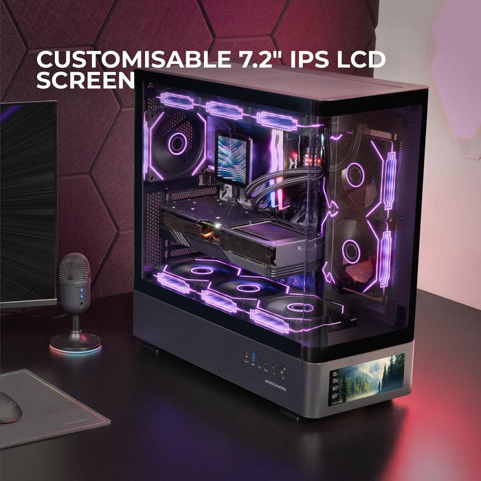 ATX Semi-tower Box Mars Gaming MCLCDPRO Black