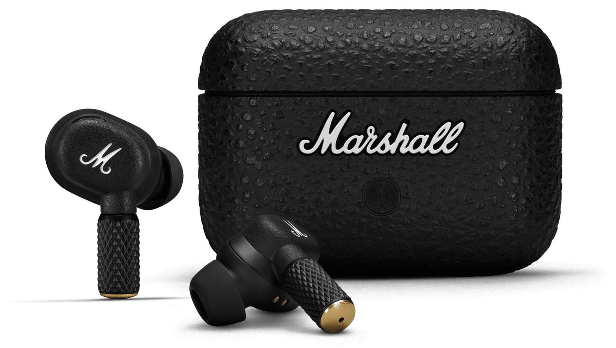 Marshall Motif II TWS Bluetooth Wireless In-Ear Headphones BT 5.3, Active Noise Cancelling, Qi Wireless Charging, IPX5, Black EU