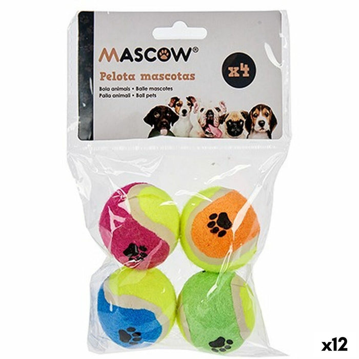 Dog toy Mascow Multicolour Polyethylene polypropylene ABS 12 x 17,5 x 4,5 cm 12,5 x 17,5 x 4,5 cm Ball Ø 4,5 cm (12 Units)