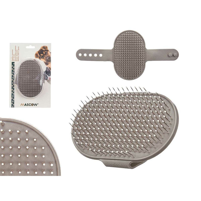Dog Brush Mascow Grey 13 x 3,5 x 10 cm (12 Units)