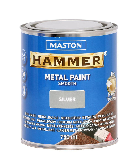 HAMMER PAINT 3B1 SMOOTH SILVER 0.75L