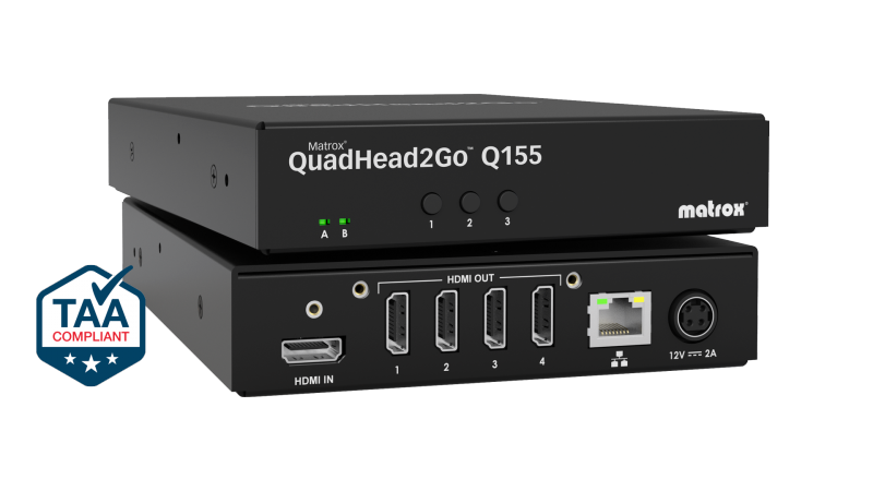 External multi-display adapter Matrox QuadHead2GO Q155 Multi-Monitor Q2G-H4K2 for simultaneous operation of 4 monitors with HDMI input