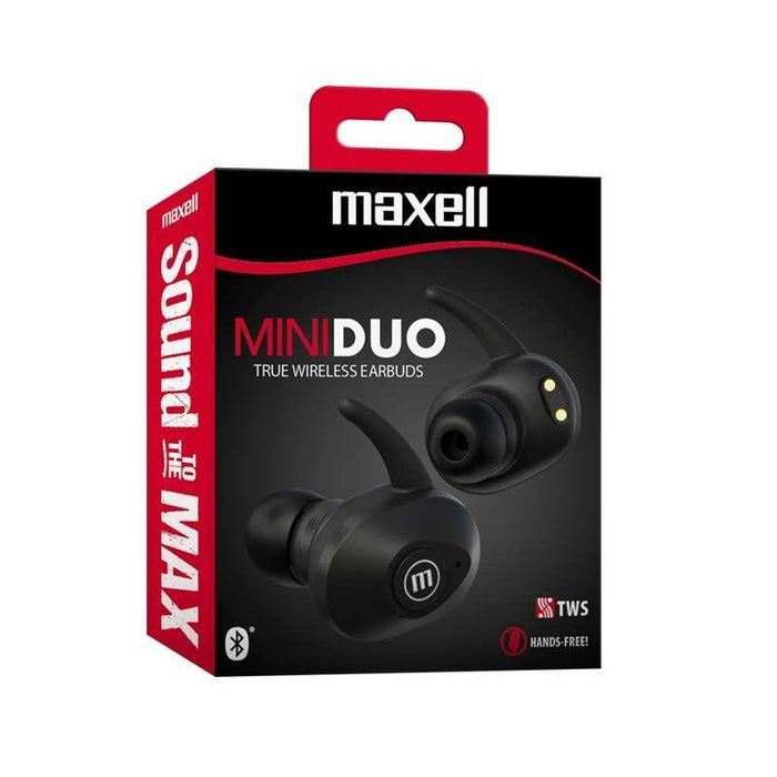 Bluetooth headphones Maxell MINI DUO, True Wireless, Bluetooth 5.0, Black