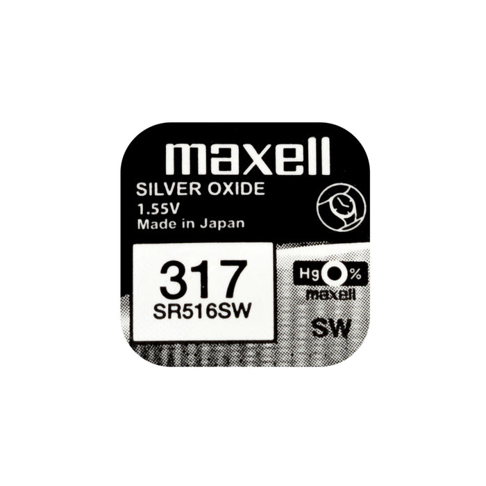 Button battery silver MAXELL SR516 SW /317/ 1.55V