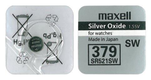 Button battery silver MAXELL SR521 SW /AG0/379/ 1.55V