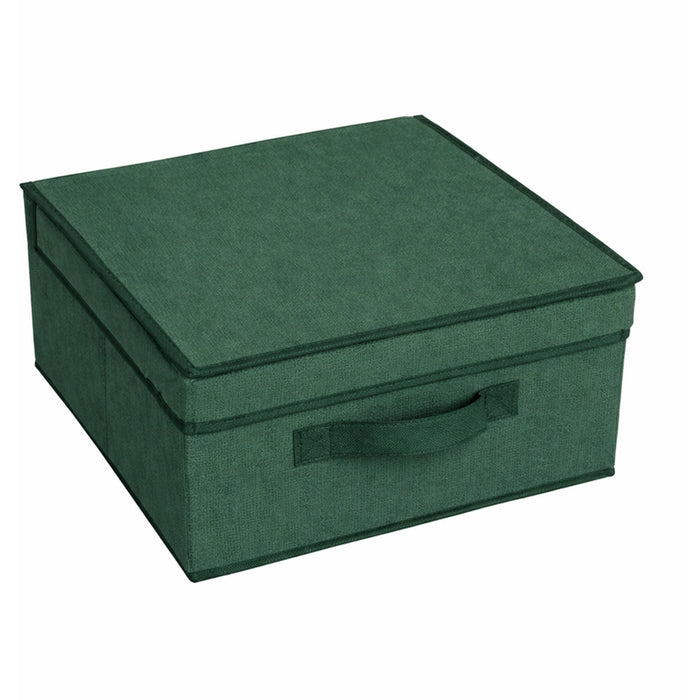 TEXTILE BOX WITH LID MAXHOME 30X28X15 CM GREEN