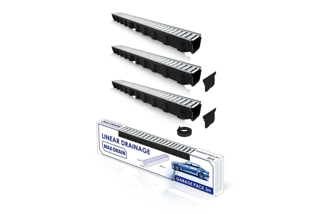 SET OF DRAINAGE CHANNELS FOR GARAGE 3 M