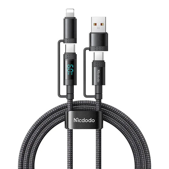 McDodo 4-in-1 USB-C/A to USB-C/Lightning cable CA-1990 1.2m (black) - Adapters connectors and converters<<<IT