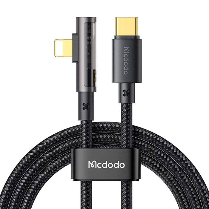 McDodo CA-3390 36W 1.2m USB-C to Lightning angle cable (black) - USB-C to Lightning<<<USB cables<<<GSM