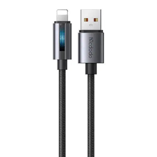 Mcdodo CA-5660 USB-A to Lightning cable with flashing light 1.2m (black) - USB to Lightning<<<USB cables<<<GSM