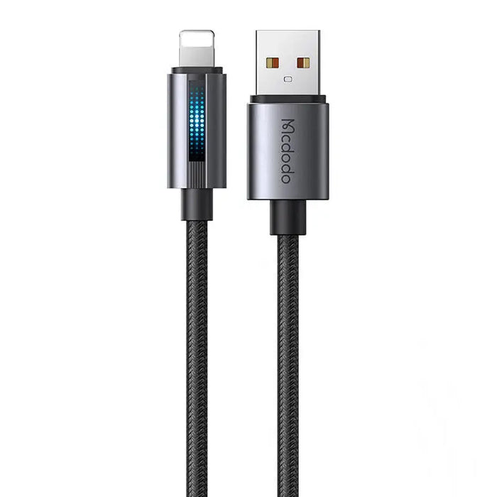 Mcdodo CA-5660 USB-A to Lightning cable with flashing light 1.2m (black) - USB to Lightning<<<USB cables<<<GSM