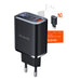 Mcdodo CH-2180 2xUSB-C + USB-A 30W mains charger with display (black) - mains chargers<<<Chargers<<<GSM