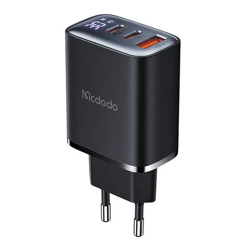 Mcdodo CH-2180 2xUSB-C + USB-A 30W mains charger with display (black) - mains chargers<<<Chargers<<<GSM