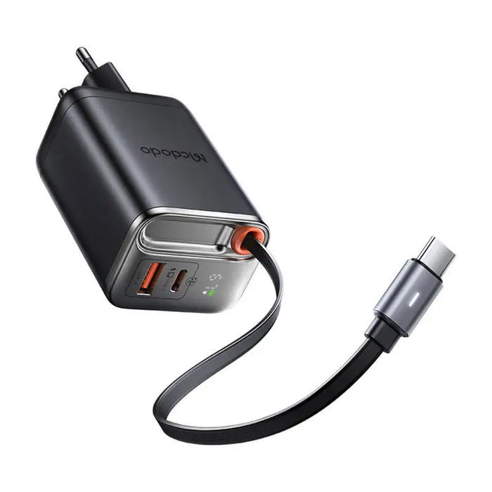 McDodo CH-4100 67W GaN 2-in-1 USB-C + A charger 65cm USB-C cable black - mains chargers<<<Chargers<<<GSM