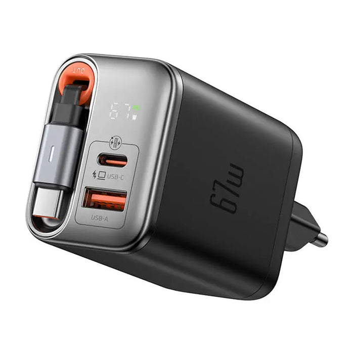 McDodo CH-4100 67W GaN 2-in-1 USB-C + A charger 65cm USB-C cable black - mains chargers<<<Chargers<<<GSM