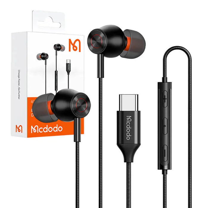 Mcdodo HP-3490 in-ear wired headphones USB-C (black) - Wired<<<Headphones<<<Audio<<<InnproXML