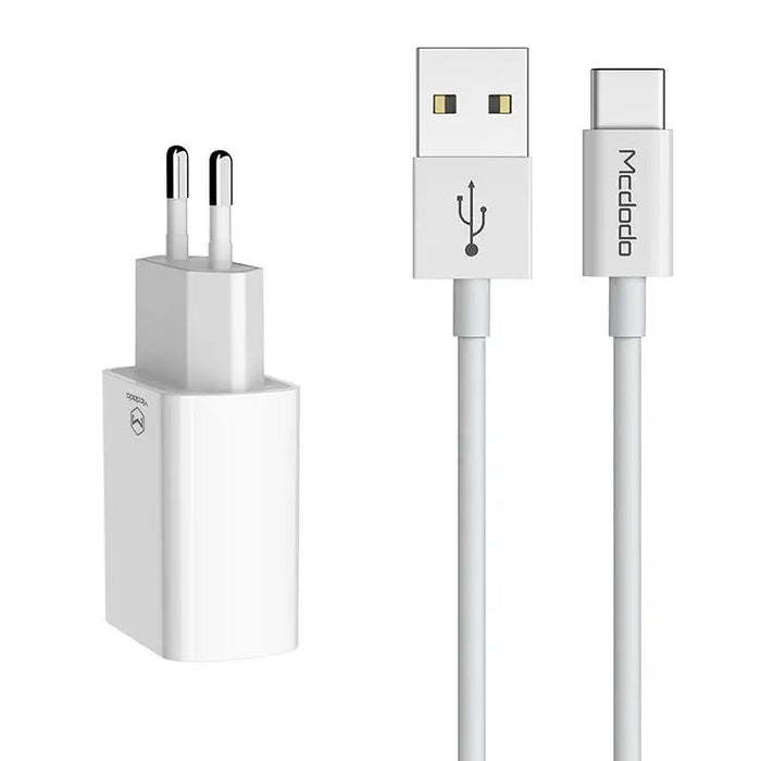 Mcdodo USB Dual Charger CH-6721 (EU) Type-C 1m Travel set (white) - mains chargers<<<Chargers<<<GSM