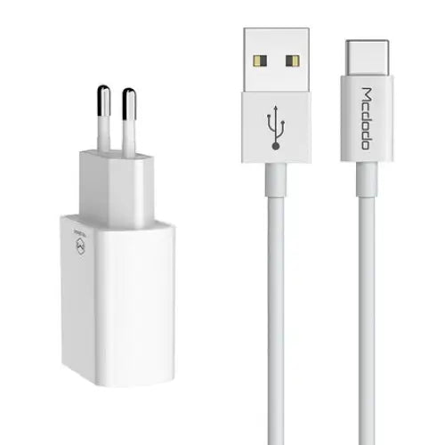 Mcdodo USB Dual Charger CH-6721 (EU) Type-C 1m Travel set (white) - mains chargers<<<Chargers<<<GSM