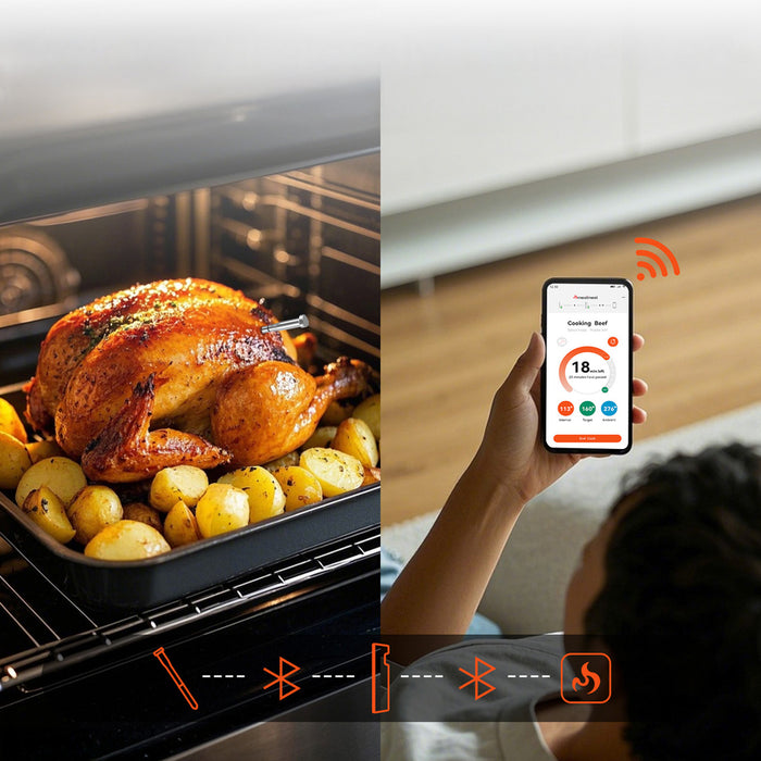 Meatmeet S Pro Kitchen Thermometer with Bluetooth App for Grill, Oven, Smoker - Gray