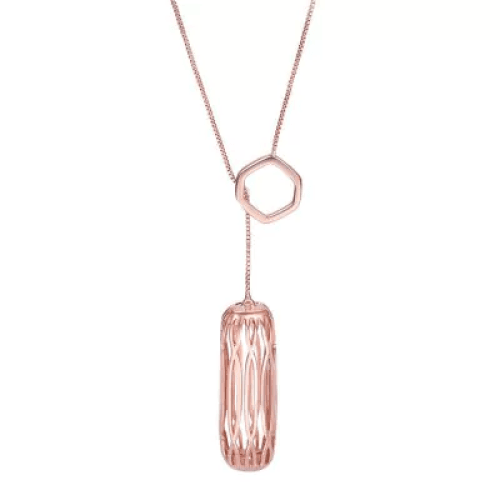 Copper necklace with pendant and holder of Fitbit / Fitbit Flex 2