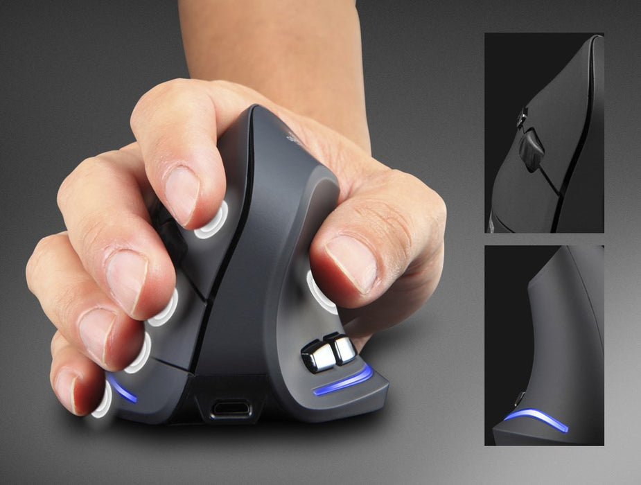 MEDIA-TECH VERTIC RF MT1123 Wireless vertical mouse RF 2400 DPI Black