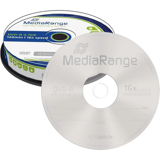 MediaRange DVD-R 4.7 GB|120 minutes 16x speed 10 tracks per spindle - CD/DVD<<<Оптични носители<<<MediaTrade