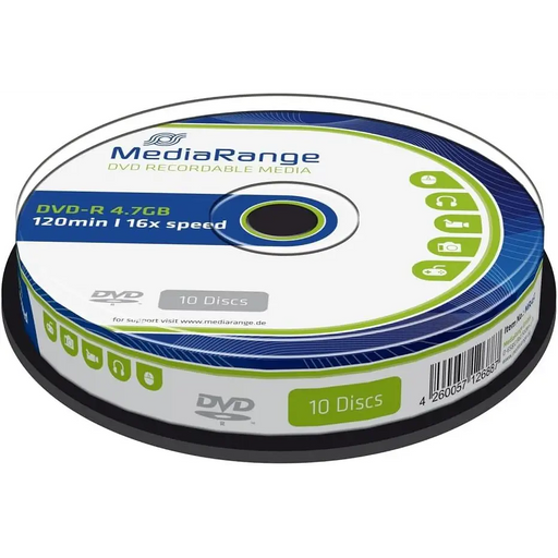 MediaRange DVD-R 4.7 GB|120 minutes 16x speed 10 tracks per spindle - CD/DVD<<<Оптични носители<<<MediaTrade