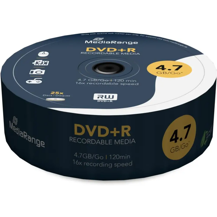 MediaRange DVD + R 4.7 GB I 120 minutes 16x 25 pcs. in cellophane - CD/DVD<<<Оптични носители<<<MediaTrade