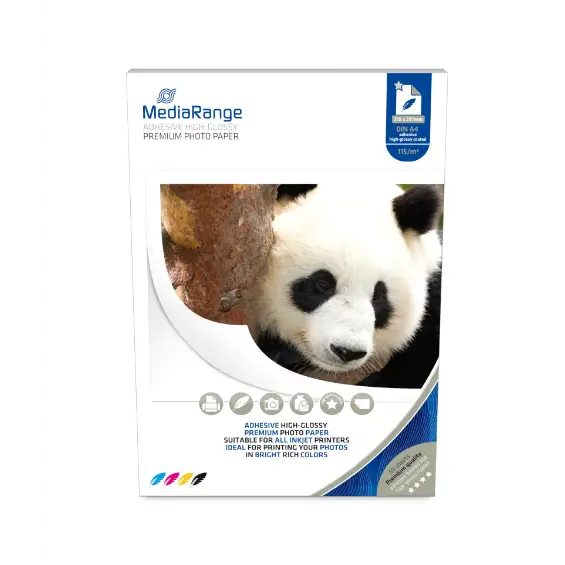 MediaRange Hot Adhesive Paper for Inkjet Printers Glossy 210 x 297mm 50 Sheets - Тонери и