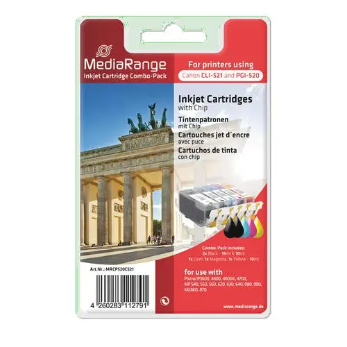 MediaRange MRCP 520 C 521(Canon)for use with: Pixma IP3600 4600 4600X 4700 MP 540 550 560 620 630 640 980 990 MX860 870