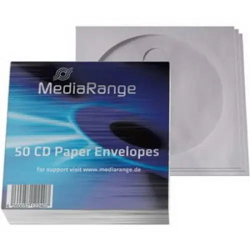 MediaRange Paper envelope for CD/DVD/BDR 50 pcs. - Класьори и кутии<<<Оптични носители<<<MediaTrade