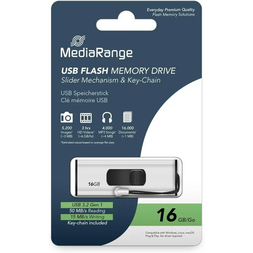 MediaRange USB 3.2 flash drive 16GB - USB флаш памети<<<Памети<<<MediaTrade