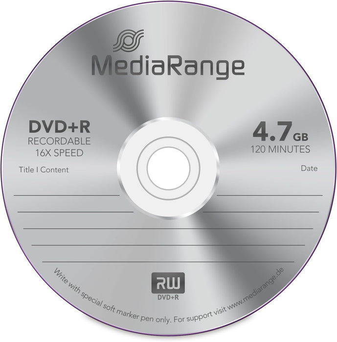 MediaRange DVD+R 4.7 GB I 120 minutes, 16x, 25 pcs. in cellophane