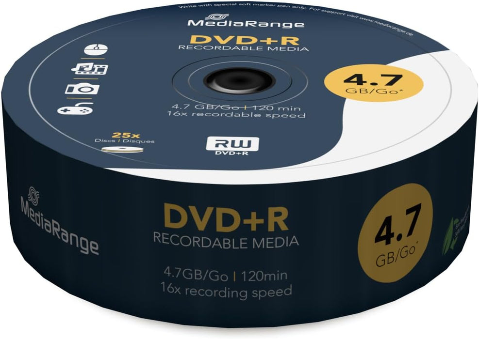 MediaRange DVD+R 4.7 GB I 120 minutes, 16x, 25 pcs. in cellophane