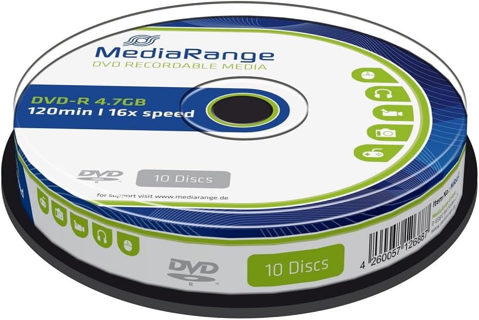 MediaRange DVD-R 4.7 GB|120 minutes 16x speed, 10 tracks per spindle